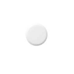 Ultra realistic UHD photo of a single dry compressed coin facial mask tablet, top view, on a plain transparent background with clear contours and no shadows, concept for beauty product advertising