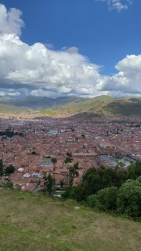 View from Archaeological Complex on Cusco City, Peru