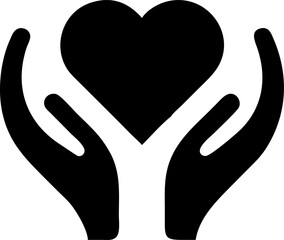 Heart Hands Silhouette Icon Design A symbol of love care and unity created by folding hands into a heart shape