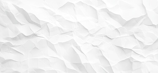 Obraz premium Crumpled White Paper Texture with Sharp Shadows and Creased Folds.