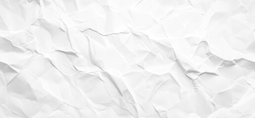 Obraz premium Crumpled White Paper Texture with Sharp Shadows and Creased Folds.