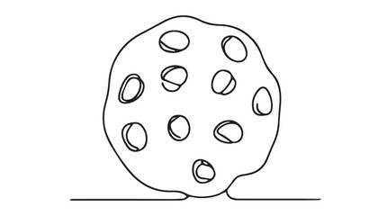 Continuous one single minimal line drawing cookies