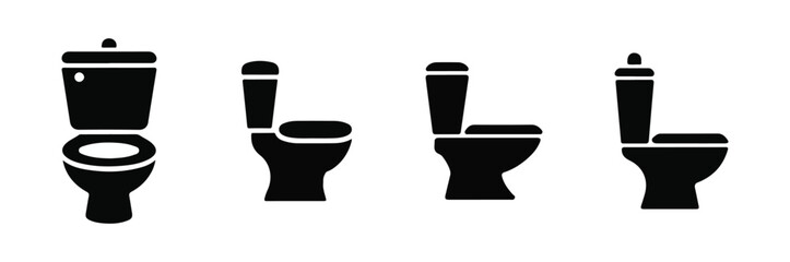 Toilet Icon Vector – Bathroom Icon Set Vector. toilet seat flat icon. Transparent background