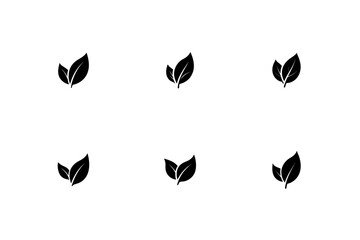 eco icon green leaf silhouette vector art