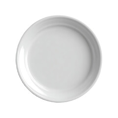 A simple white round dish viewed from above