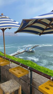 View on popular restaurant La Rosa N&aacute;utica on the pier
Lima, Callao Region, Peru
