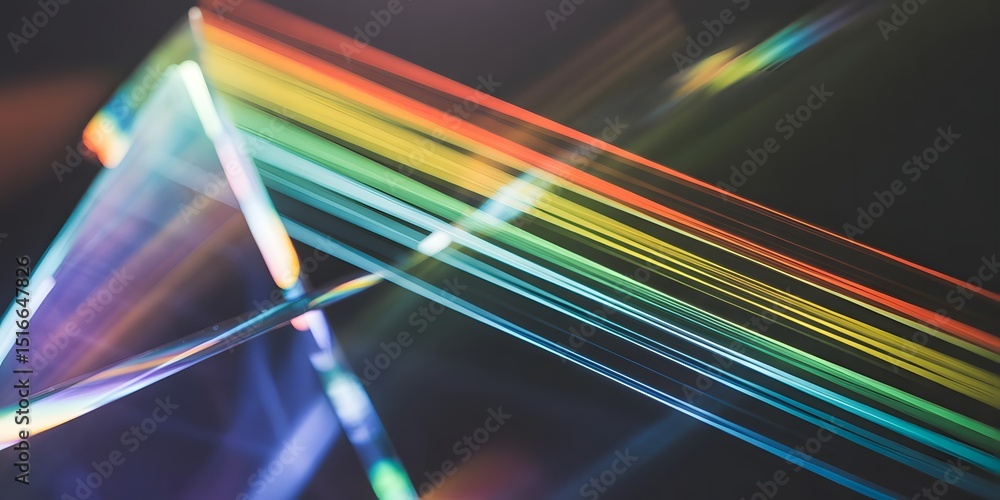 Aufkleber abstract light dispersion through a prism creating a rainbow spectrum effect