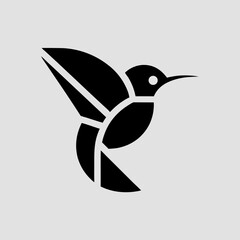 Isometric style hummingbird vector illustration