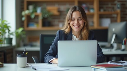 businesswoman working in office