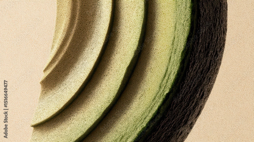 Poster abstract representation of an avocado slice.