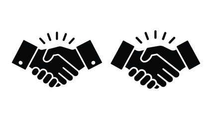 Friendly Handshake Icon Vector – Business Partnership Symbol on Transparent Background for Apps and Web Design. Business Agreement, Partnership Deal, and Friendly Handshake Symbols
