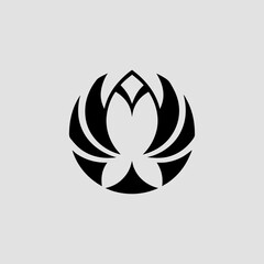 Phoenix rising from lotus flower vector illustration