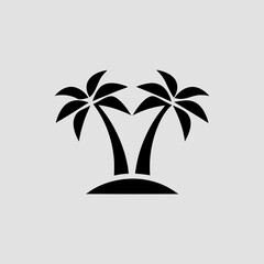 Abstract island with palm tree vector illustration
