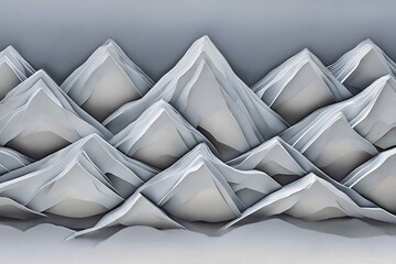 Monochrome mountains layers abstract landscape design