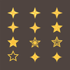 set of golden stars