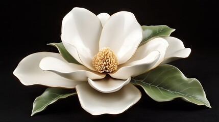 Detailed close-up view of a magnolia flower.