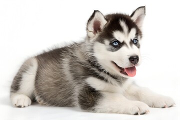 Obraz premium siberian husky puppy isolated on white background