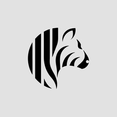 Tiger with barcode patterned stripes vector illustration