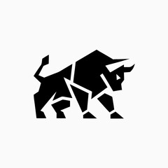angry bull logo geometric 