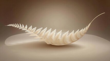 Obraz premium Delicate fern leaf design against a neutral backdrop.