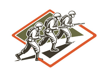 solders people in action