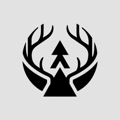 Deer antlers branching like a tree vector illustration