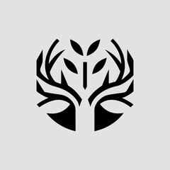 Tree-shaped deer antlers concept vector illustration