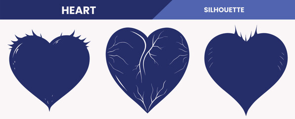 Heart Silhouette Vector Set – Minimalist Organic Heart Shapes.