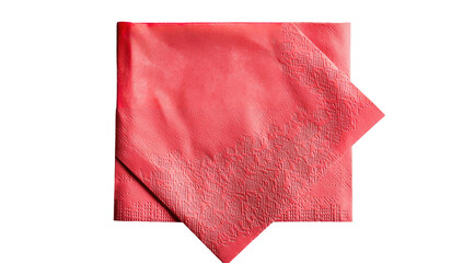 Folded coral-colored napkin