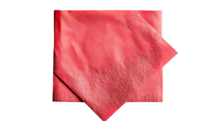 Folded coral-colored napkin