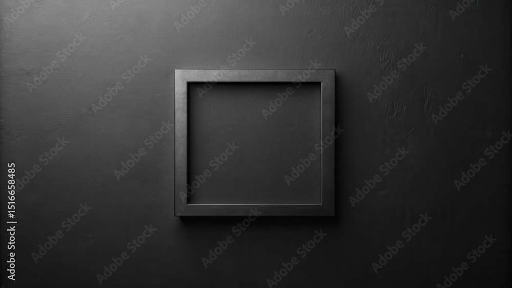 Poster a simple black frame against a dark background, ideal for elegant design projects and minimalist pre