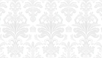 Light gray ornate damask pattern on white background