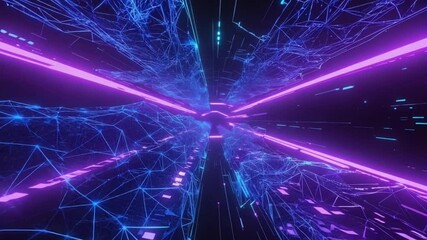 Technology digital cyberspace, HUD infographic technology data analysis, and Digital data network, Features background representing connectivity and high speed data transfer, Seamless Loop, 4K - Powered by Adobe