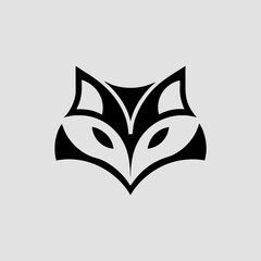 Minimalist geometric fox head logo vector illustration