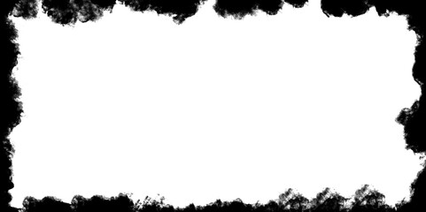 Grunge border texture background. Grunge style frames are black on a white background.