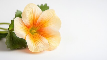 a close up image of a vibrant primula flower isolated on a clean white background, showcasing intricate details and delicate petals.