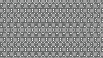 Grayscale geometric pattern with repeating rounded squares and dots