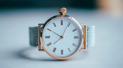 Elegant wristwatch with mesh strap showcasing timeless precision and sophisticated design