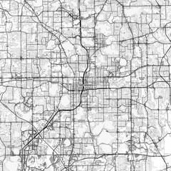 Obraz premium Orlando Area Map with Labels and Neighborhoods - One color, minimalistic design