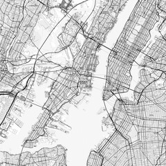 Fototapeta na wymiar Jersey City Area Map with Labels and Neighborhoods - One color, minimalistic design