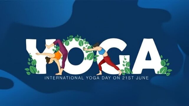 Celebrating International Yoga Day: Animated Visuals Showcasing Yogis in Motion, Vibrant Colors, and Artistic Designs for Health Awareness and Digital Campaign Engagement