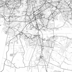 Obraz premium Chesapeake Area Map with Labels and Neighborhoods - One color, minimalistic design