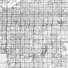 Gilbert Area Map with Labels and Neighborhoods - One color, minimalistic design