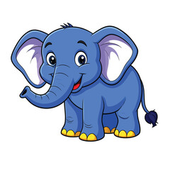 Adorable Colorful Elephant Icon Illustrations