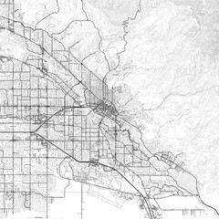 Naklejka premium Boise Area Map with Labels and Neighborhoods - One color, minimalistic design