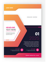 Hexagon shape concept for business flyer