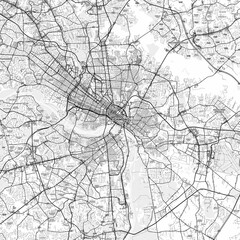 Richmond Area Map with Labels and Neighborhoods - One color, minimalistic design