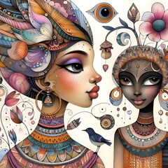 "Diosas del Ensueño: Rostros del Cosmos Interior"