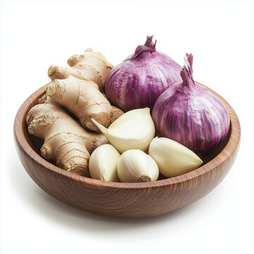 Fresh ginger garlic red onion mix