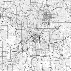 Akron Area Map with Labels and Neighborhoods - One color, minimalistic design